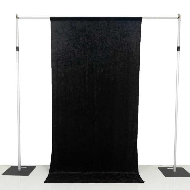 5 ft x 10 ft Crushed Velvet Backdrop Curtain with Rod Pocket BKDP_VEL_5X10_BLK