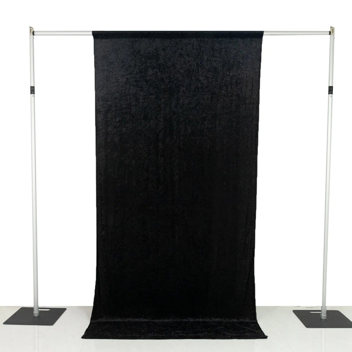 5 ft x 10 ft Crushed Velvet Backdrop Curtain with Rod Pocket BKDP_VEL_5X10_BLK
