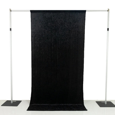 5 ft x 10 ft Crushed Velvet Backdrop Curtain with Rod Pocket BKDP_VEL_5X10_BLK