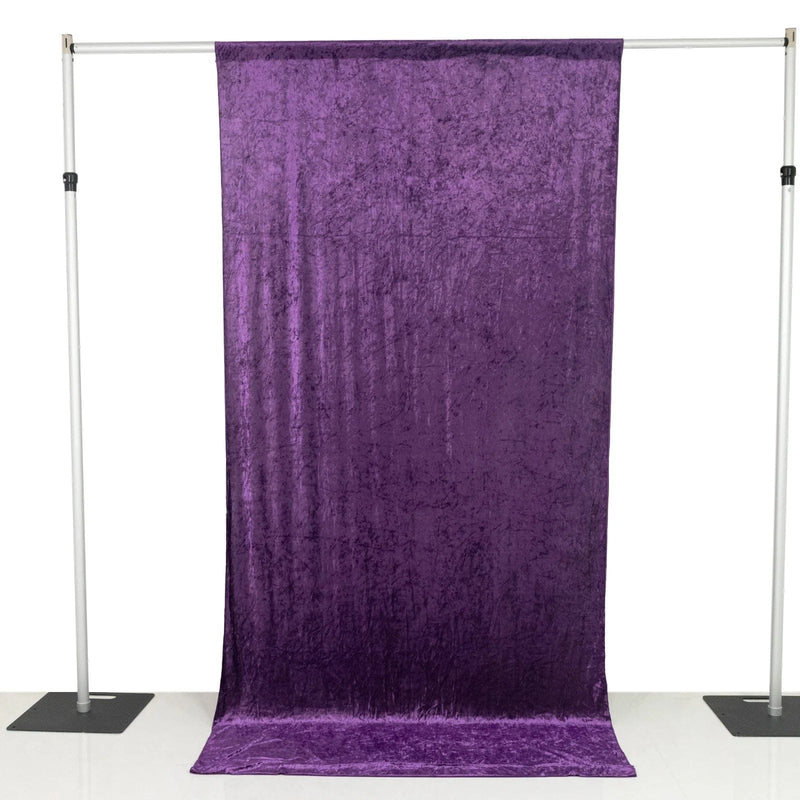 5 ft x 10 ft Crushed Velvet Backdrop Curtain with Rod Pocket BKDP_VEL_5X10_PURP