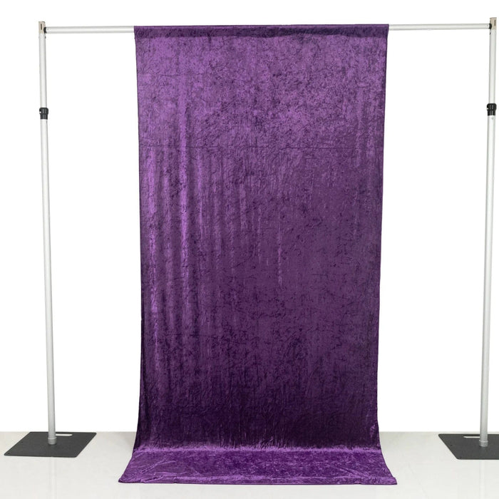 5 ft x 10 ft Crushed Velvet Backdrop Curtain with Rod Pocket BKDP_VEL_5X10_PURP