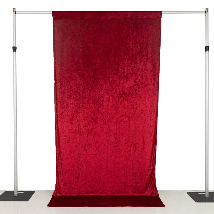 5 ft x 10 ft Crushed Velvet Backdrop Curtain with Rod Pocket BKDP_VEL_5X10_RED