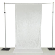 5 ft x 10 ft Crushed Velvet Backdrop Curtain with Rod Pocket BKDP_VEL_5X10_WHT