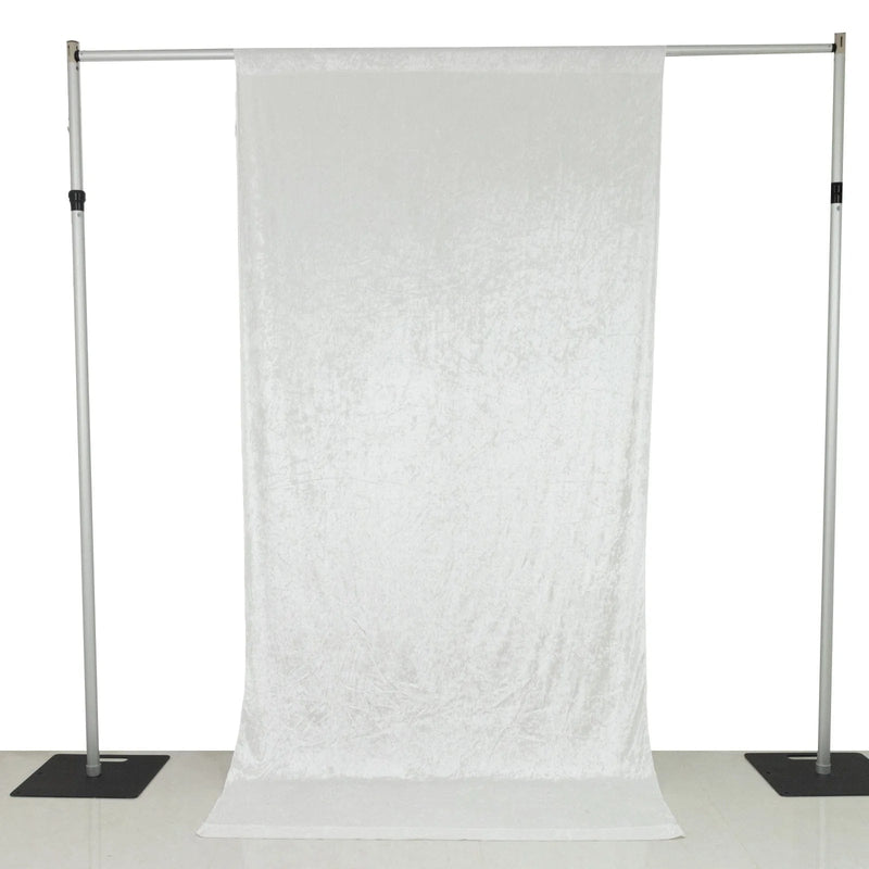 5 ft x 10 ft Crushed Velvet Backdrop Curtain with Rod Pocket BKDP_VEL_5X10_WHT