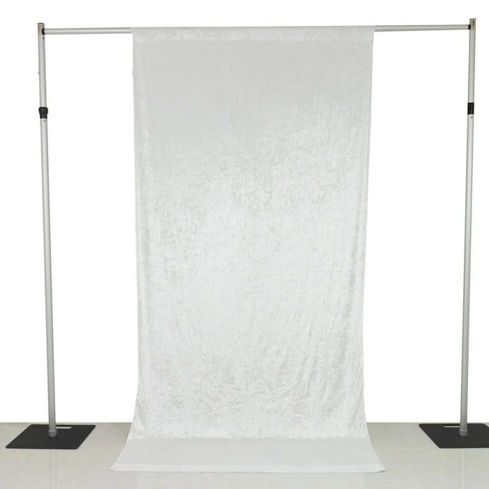 5 ft x 10 ft Crushed Velvet Backdrop Curtain with Rod Pocket BKDP_VEL_5X10_WHT