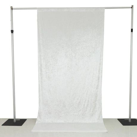 5 ft x 10 ft Crushed Velvet Backdrop Curtain with Rod Pocket BKDP_VEL_5X10_WHT