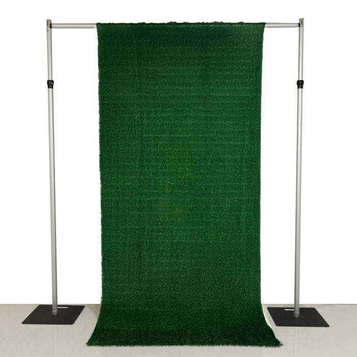 5 ft x 10 ft Polyester Photo Backdrop Curtain Drape Panel with Shaggy Fringe BKDP_STR02_5X10_GRN