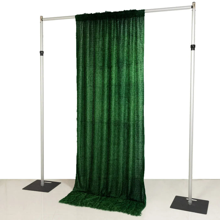 5 ft x 10 ft Polyester Photo Backdrop Curtain Drape Panel with Shaggy Fringe BKDP_STR02_5X10_GRN
