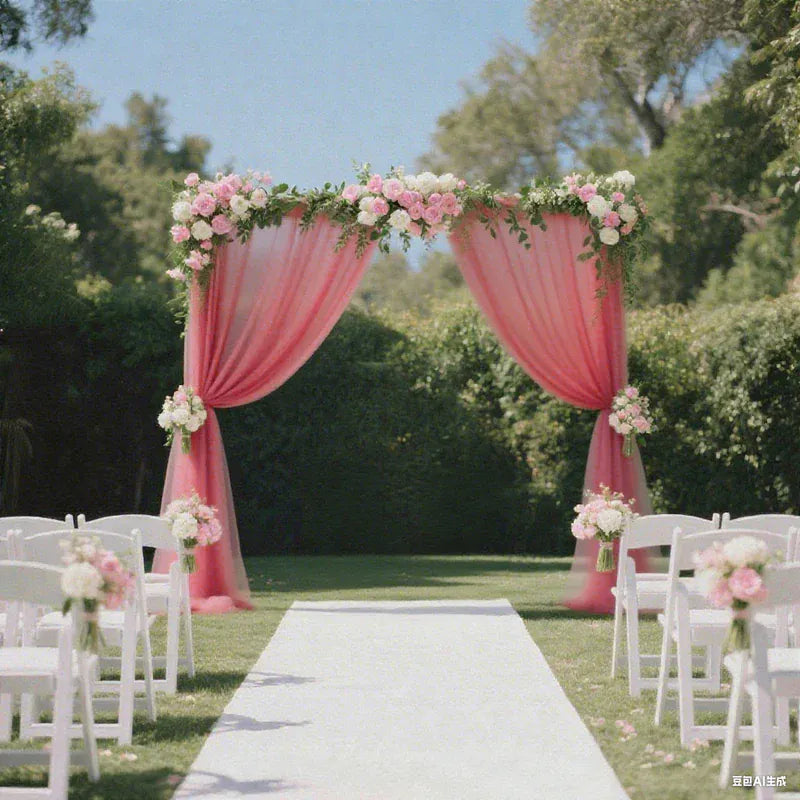5 ft x 10 ft Wedding Arch Drape Backdrop Curtain Panel with Rod Pocket