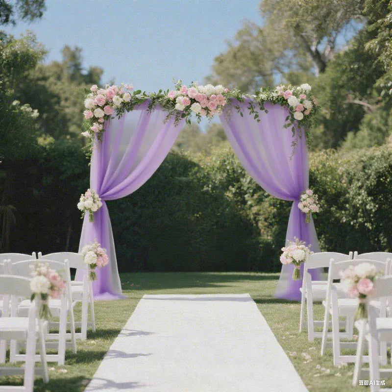 5 ft x 10 ft Wedding Arch Drape Backdrop Curtain Panel with Rod Pocket