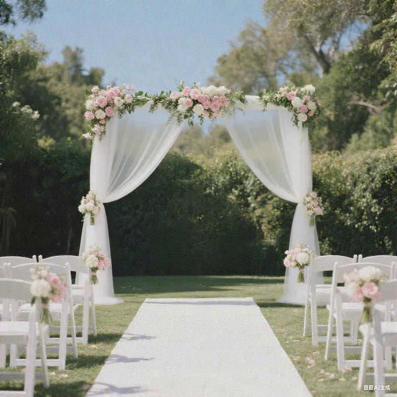 5 ft x 10 ft Wedding Arch Drape Backdrop Curtain Panel with Rod Pocket