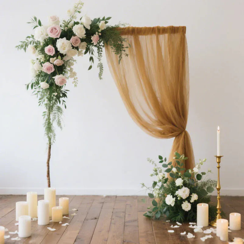 5 ft x 10 ft Wedding Arch Drape Backdrop Curtain Panel with Rod Pocket
