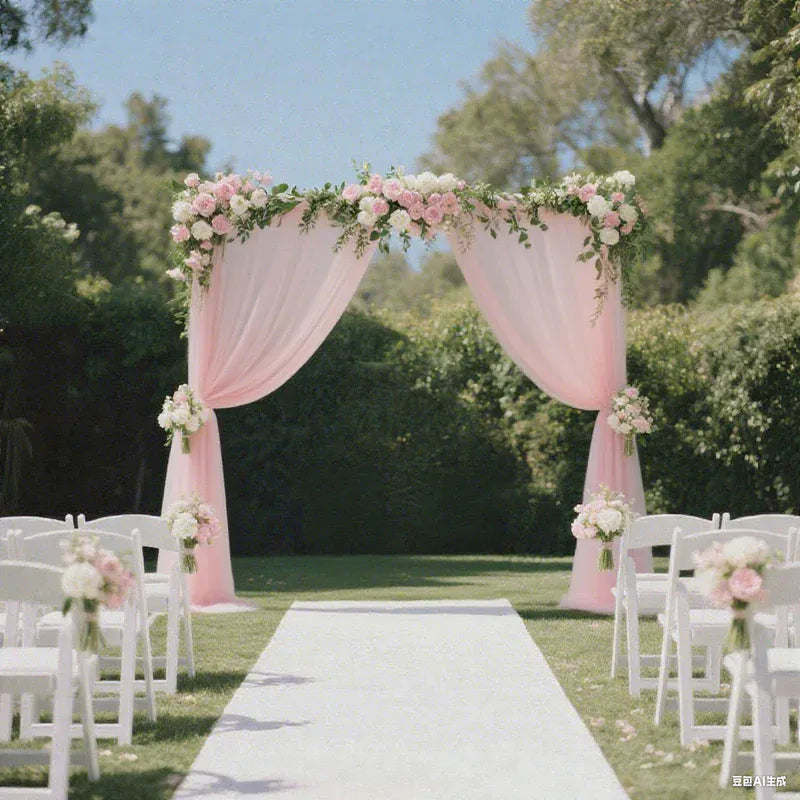 5 ft x 10 ft Wedding Arch Drape Backdrop Curtain Panel with Rod Pocket