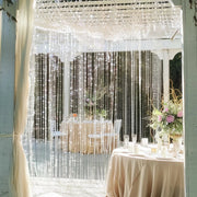 5 ft x 12 ft Acrylic Crystal Beaded Curtain with Polyester Rod Pocket - Clear CUR_F02_5X12FT_CLR