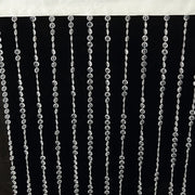 5 ft x 12 ft Acrylic Crystal Beaded Curtain with Polyester Rod Pocket - Clear CUR_F02_5X12FT_CLR