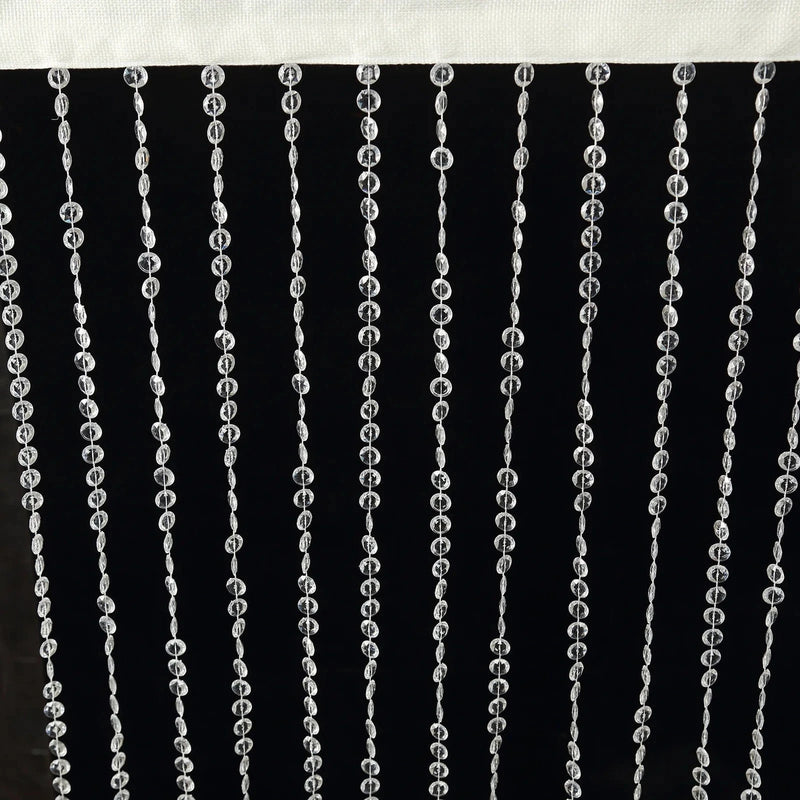 5 ft x 12 ft Acrylic Crystal Beaded Curtain with Polyester Rod Pocket - Clear CUR_F02_5X12FT_CLR