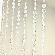 5 ft x 12 ft Acrylic Crystal Beaded Curtain with Polyester Rod Pocket - Clear CUR_F02_5X12FT_CLR