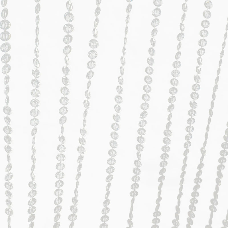 5 ft x 12 ft Acrylic Crystal Beaded Curtain with Polyester Rod Pocket - Clear CUR_F02_5X12FT_CLR