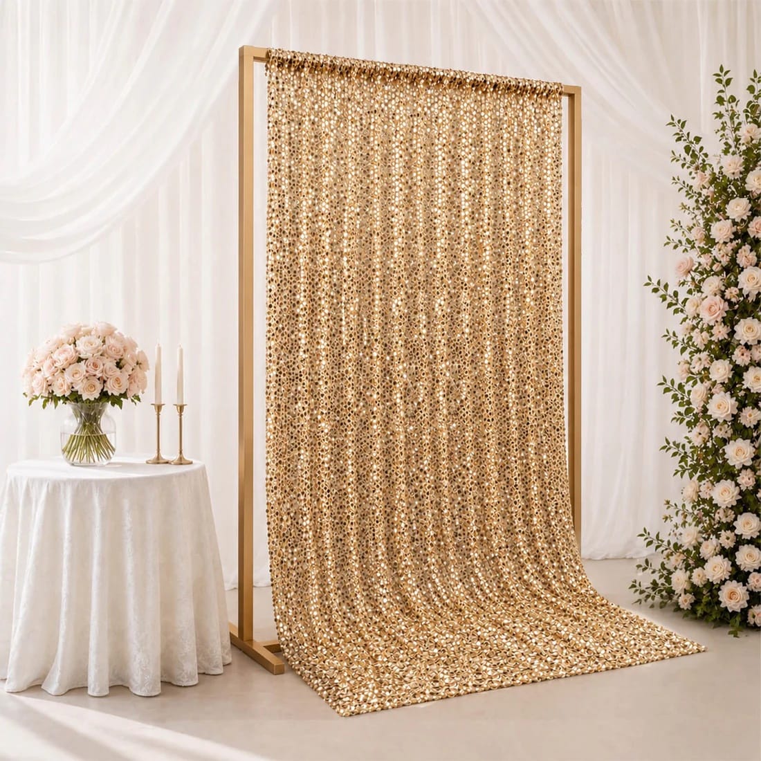 5 ft x 12 ft Big Payette Sequined Backdrop Curtain with Rod Pocket