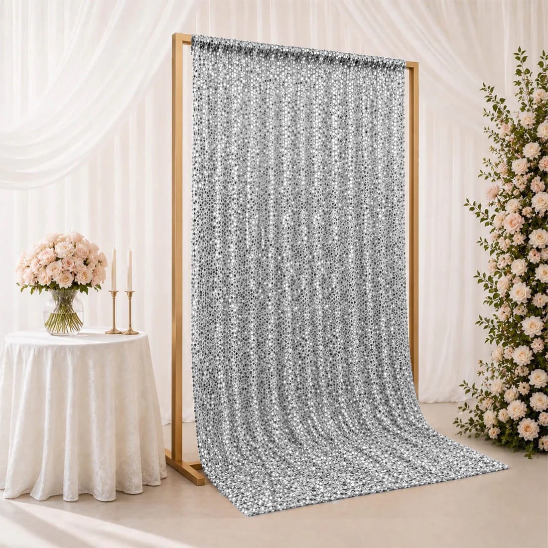 5 ft x 12 ft Big Payette Sequined Backdrop Curtain with Rod Pocket