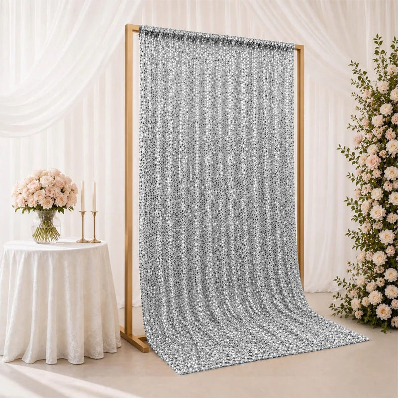 5 ft x 12 ft Big Payette Sequined Backdrop Curtain with Rod Pocket