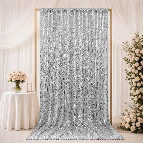 5 ft x 12 ft Big Payette Sequined Backdrop Curtain with Rod Pocket