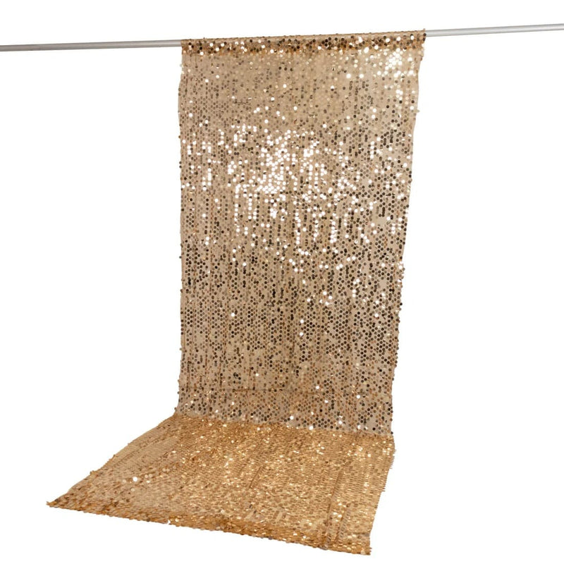 5 ft x 12 ft Big Payette Sequined Backdrop Curtain with Rod Pocket BKDP_71_5X12_GOLD