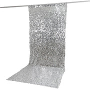 5 ft x 12 ft Big Payette Sequined Backdrop Curtain with Rod Pocket BKDP_71_5X12_SILV