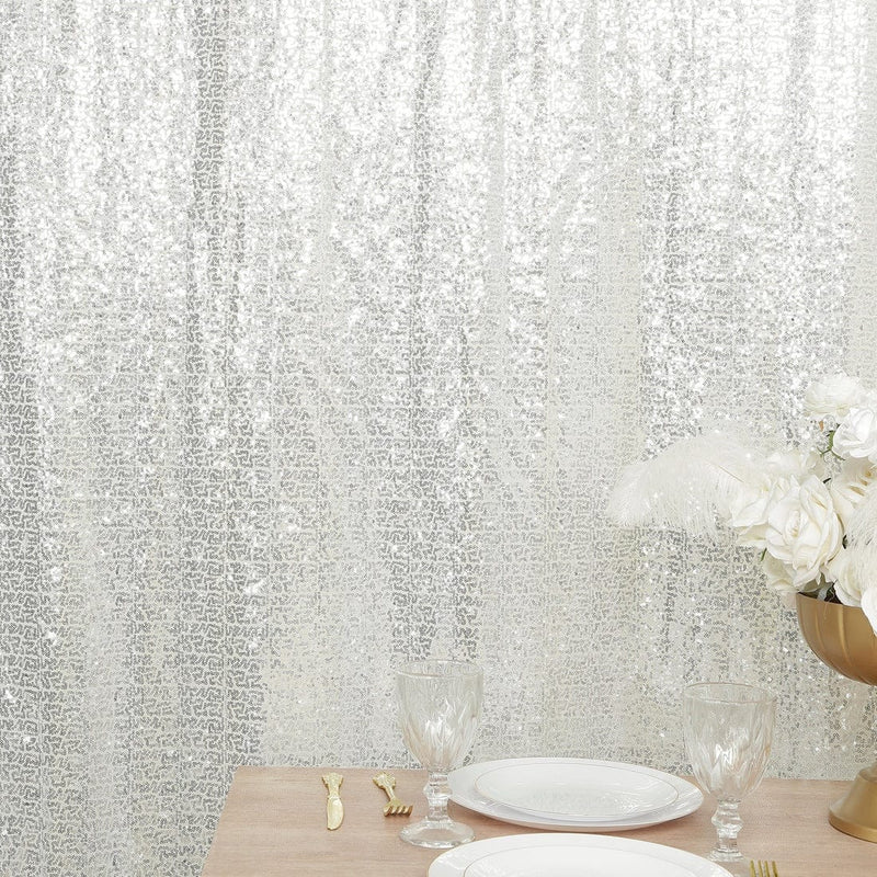 5 ft x 12 ft Sequin Backdrop Curtain Drape Panel with Rod Pocket