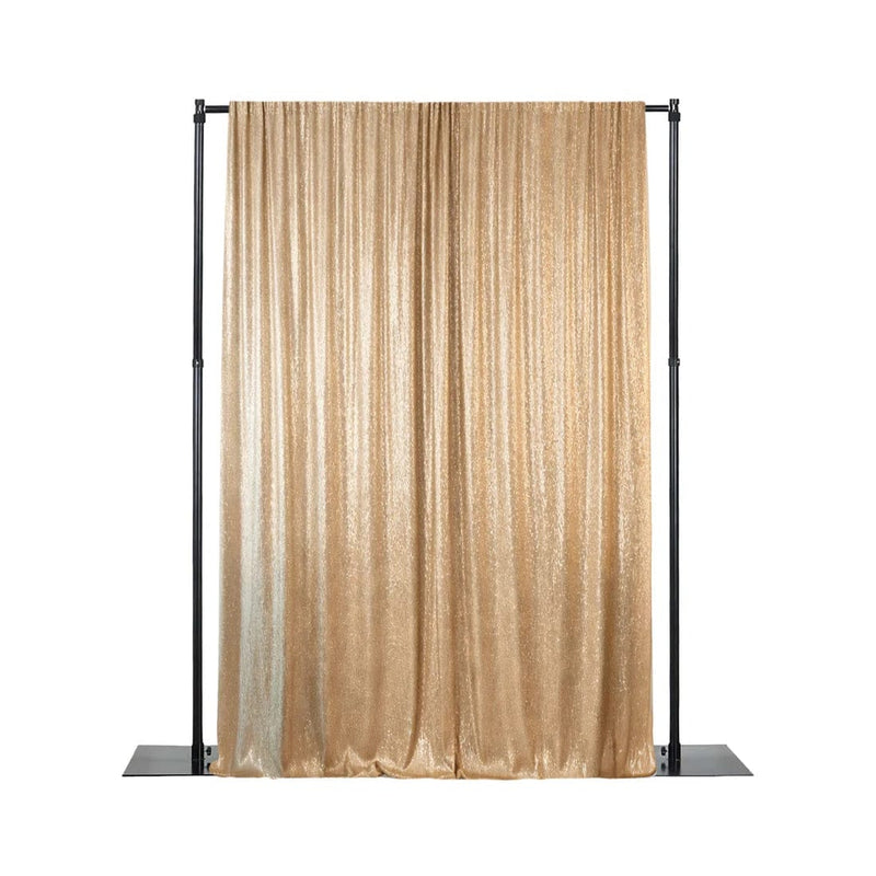 5 ft x 12 ft Sequin Backdrop Curtain Drape Panel with Rod Pocket BKDP_02_5X12_GOLD