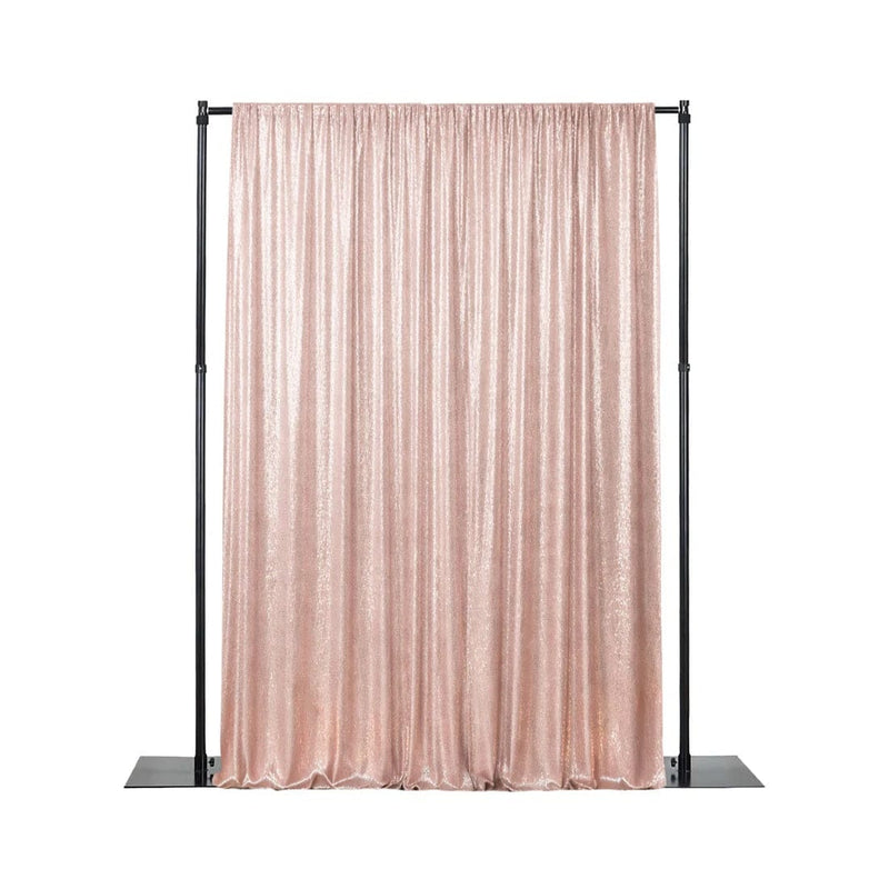 5 ft x 12 ft Sequin Backdrop Curtain Drape Panel with Rod Pocket BKDP_02_5X12_PINK