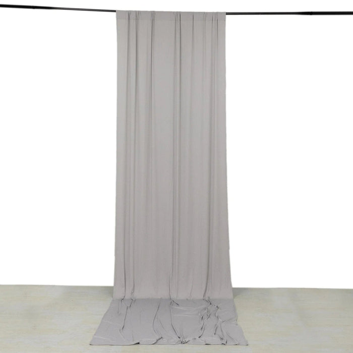 5 ft x 14 ft 4-Way Stretch Spandex Divider Backdrop Curtain CUR_PANSPX_5X14_SILV