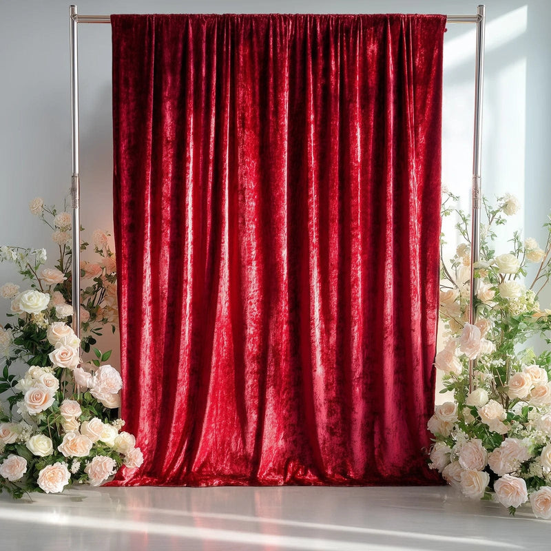 5 ft x 14 ft Crushed Velvet Backdrop Curtain with Rod Pocket