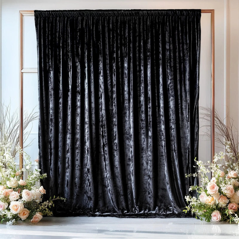 5 ft x 14 ft Crushed Velvet Backdrop Curtain with Rod Pocket