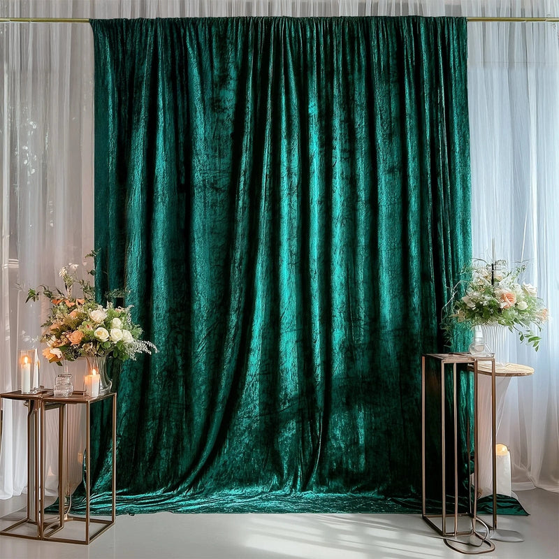 5 ft x 14 ft Crushed Velvet Backdrop Curtain with Rod Pocket
