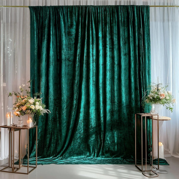 5 ft x 14 ft Crushed Velvet Backdrop Curtain with Rod Pocket