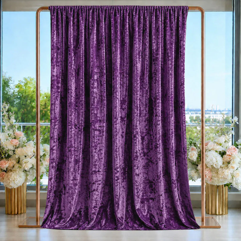 5 ft x 14 ft Crushed Velvet Backdrop Curtain with Rod Pocket