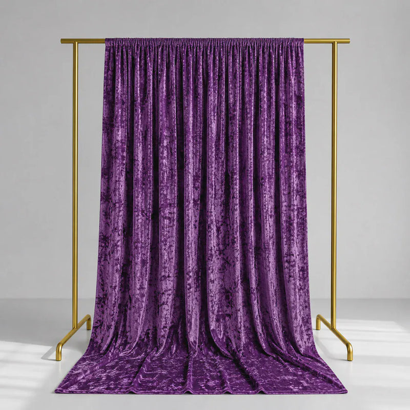 5 ft x 14 ft Crushed Velvet Backdrop Curtain with Rod Pocket