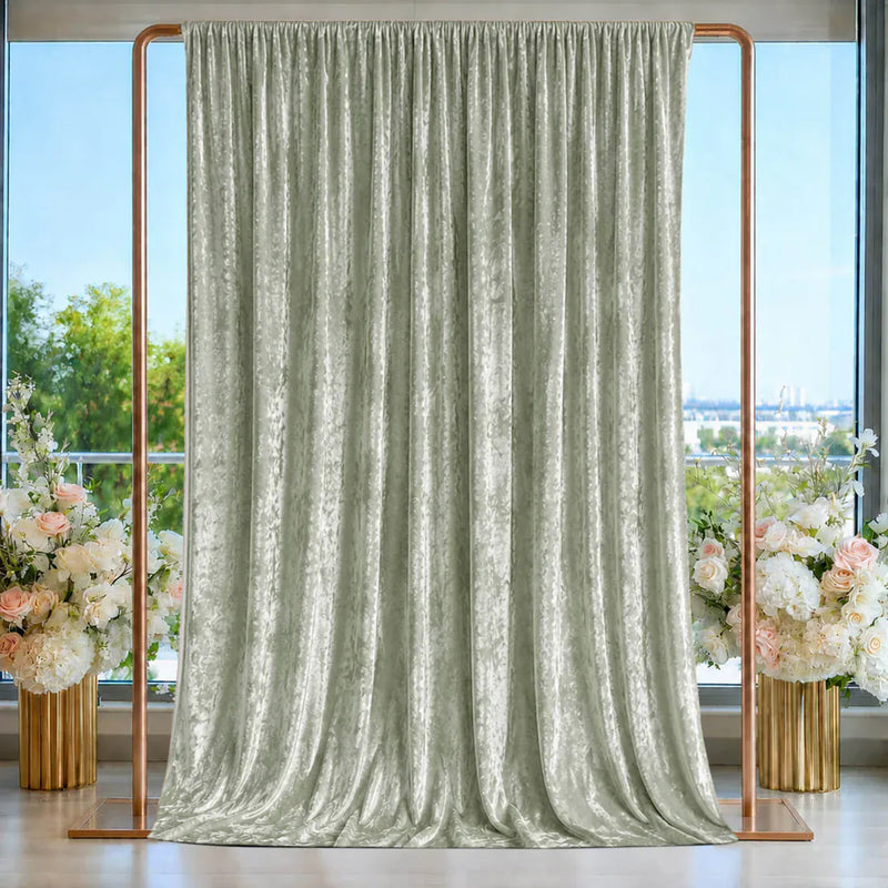 5 ft x 14 ft Crushed Velvet Backdrop Curtain with Rod Pocket