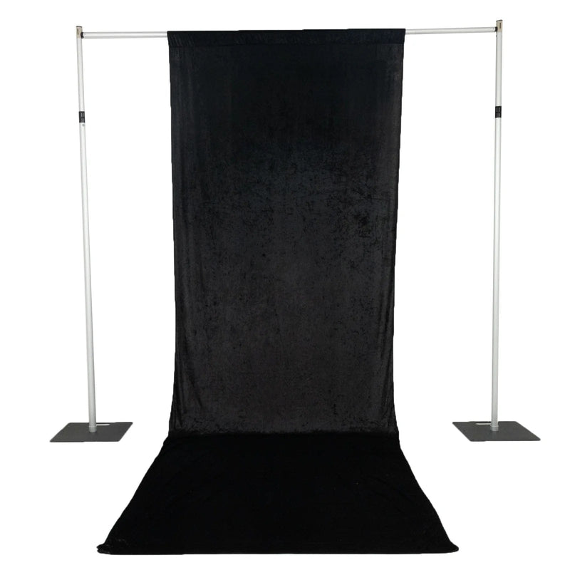 5 ft x 14 ft Crushed Velvet Backdrop Curtain with Rod Pocket BKDP_VEL_5X14_BLK