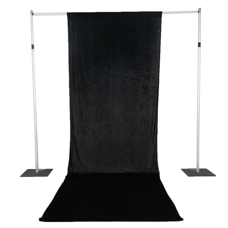 5 ft x 14 ft Crushed Velvet Backdrop Curtain with Rod Pocket BKDP_VEL_5X14_BLK