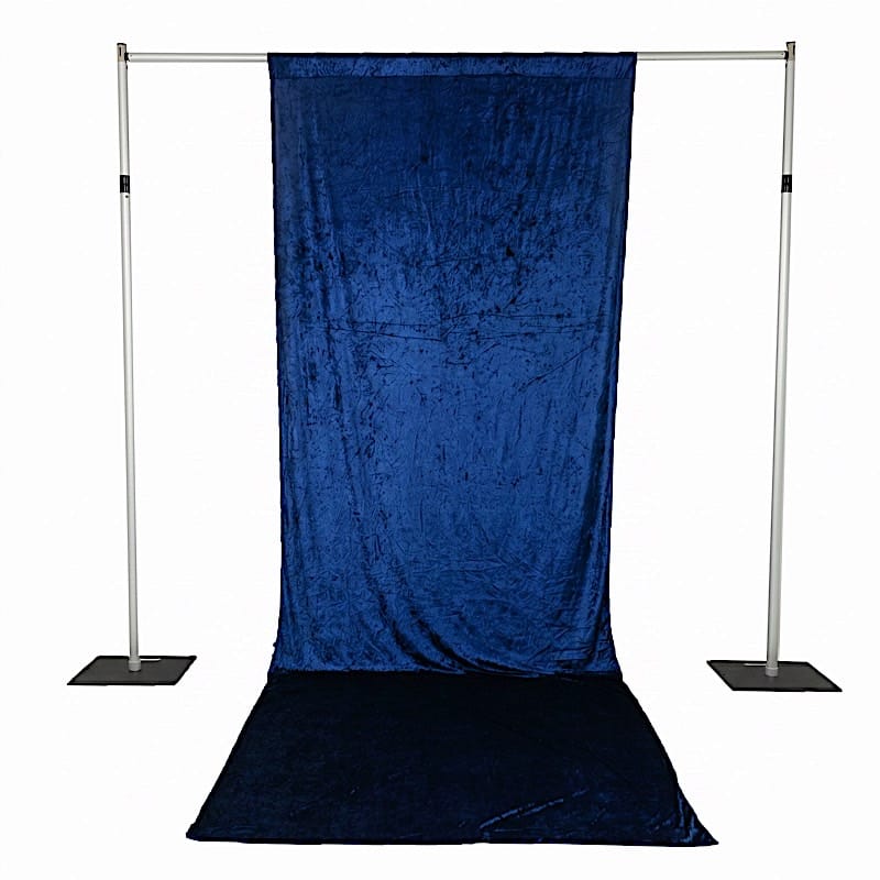 5 ft x 14 ft Crushed Velvet Backdrop Curtain with Rod Pocket BKDP_VEL_5X14_NAVY