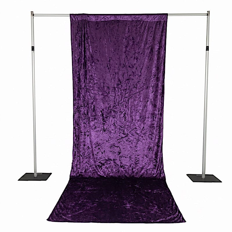 5 ft x 14 ft Crushed Velvet Backdrop Curtain with Rod Pocket BKDP_VEL_5X14_PURP