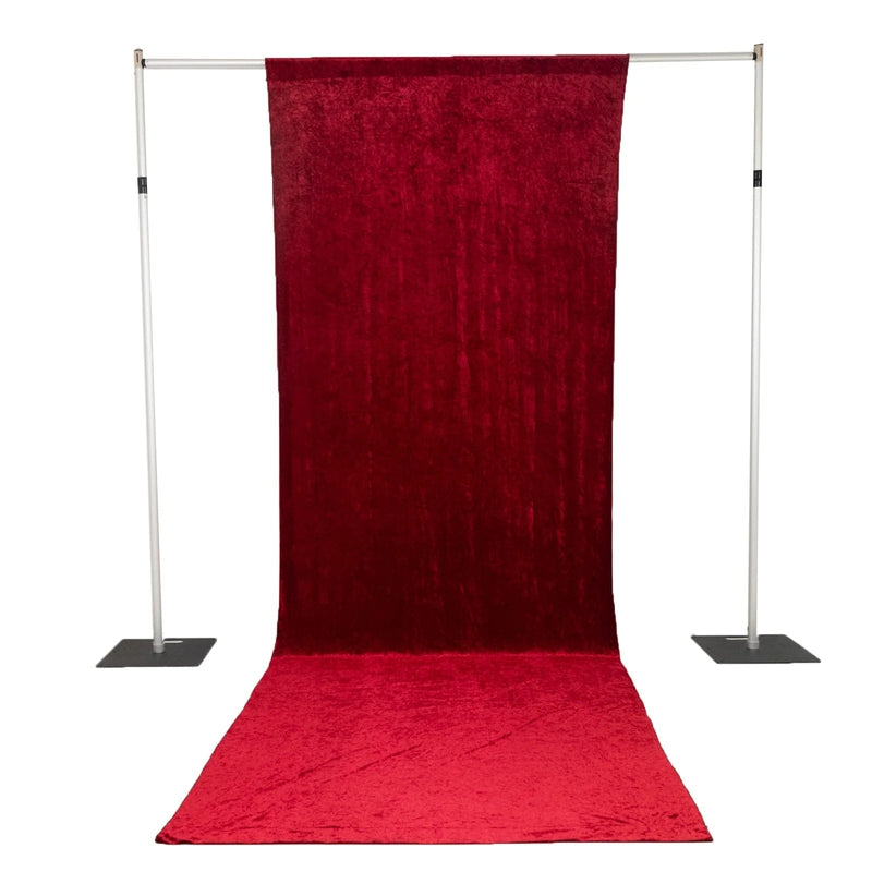 5 ft x 14 ft Crushed Velvet Backdrop Curtain with Rod Pocket BKDP_VEL_5X14_RED