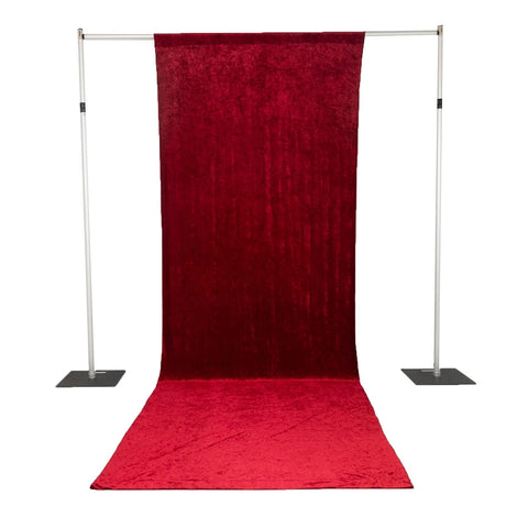5 ft x 14 ft Crushed Velvet Backdrop Curtain with Rod Pocket BKDP_VEL_5X14_RED