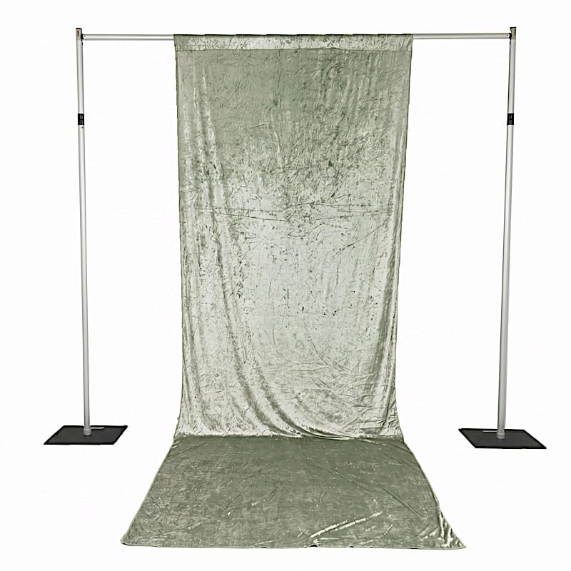 5 ft x 14 ft Crushed Velvet Backdrop Curtain with Rod Pocket BKDP_VEL_5X14_SAGE
