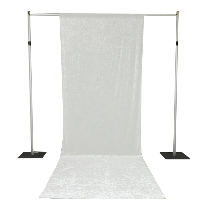 5 ft x 14 ft Crushed Velvet Backdrop Curtain with Rod Pocket BKDP_VEL_5X14_WHT