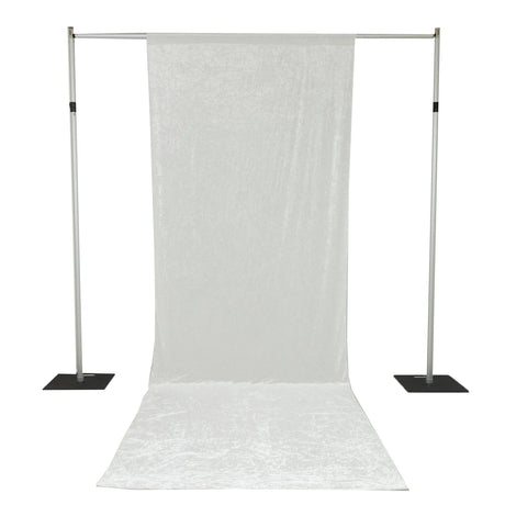 5 ft x 14 ft Crushed Velvet Backdrop Curtain with Rod Pocket BKDP_VEL_5X14_WHT