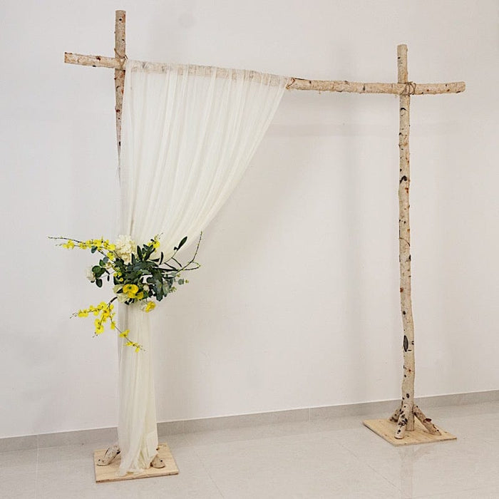 5 ft x 14 ft Sheer Chiffon Curtain Backdrop Drapery Panel CUR_PANCHIF01_5X14_IVR