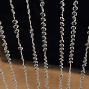 5 ft x 16 ft Acrylic Crystal Beaded Curtain with Polyester Rod Pocket - Clear CUR_F02_5X16FT_CLR